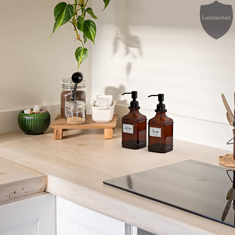 Kitchen soap and outlet lotion dispenser set